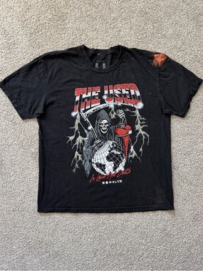The Used Graphic T Shirt Distressed Bleached Band Tee Mens XL